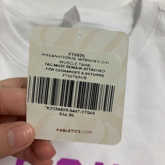 Fabletics International Womens Day Muscle Tank Womens M Medium Drop Armhole Top - Picture 9 of 15